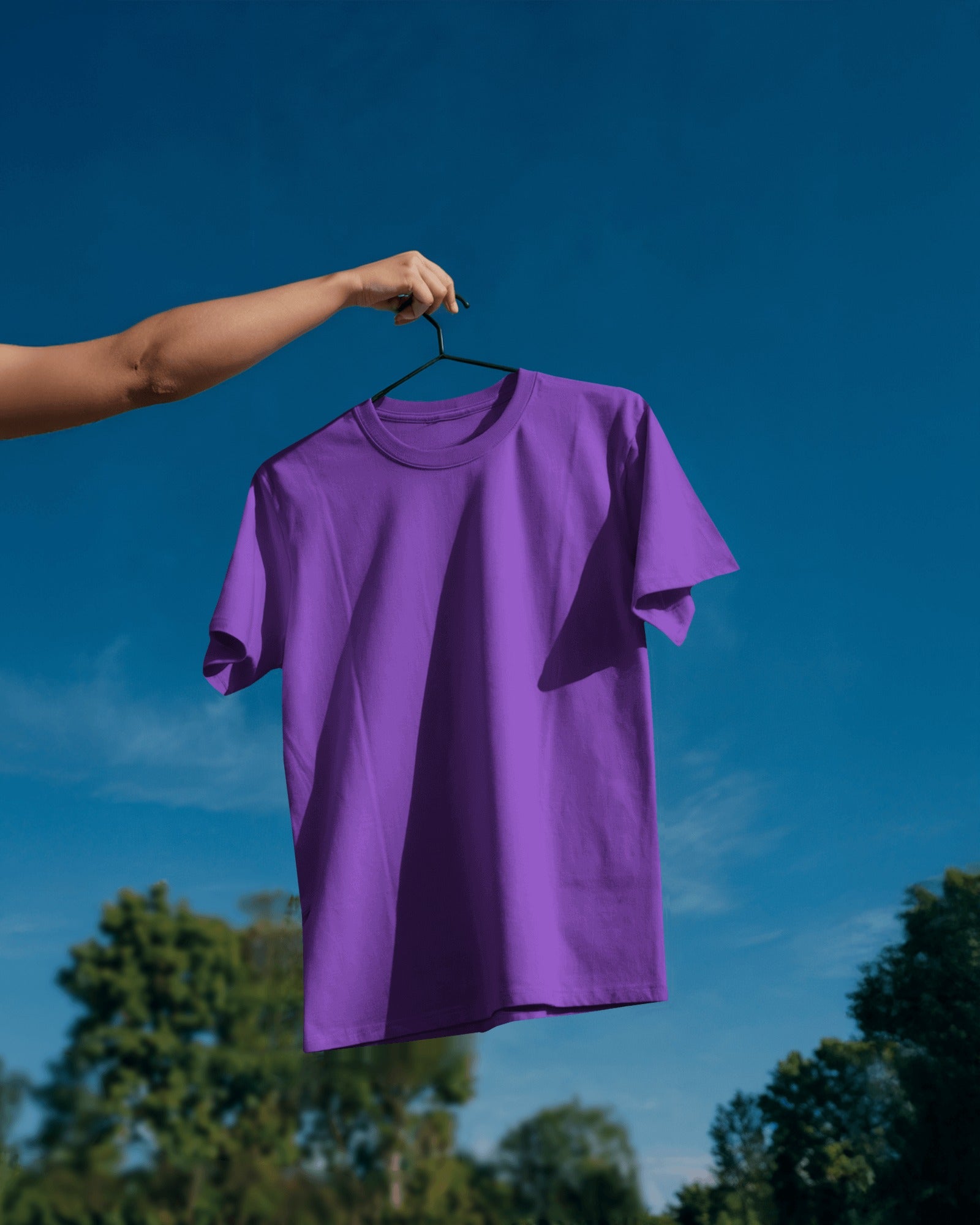 Plain Lavender Regular Wear T-Shirt