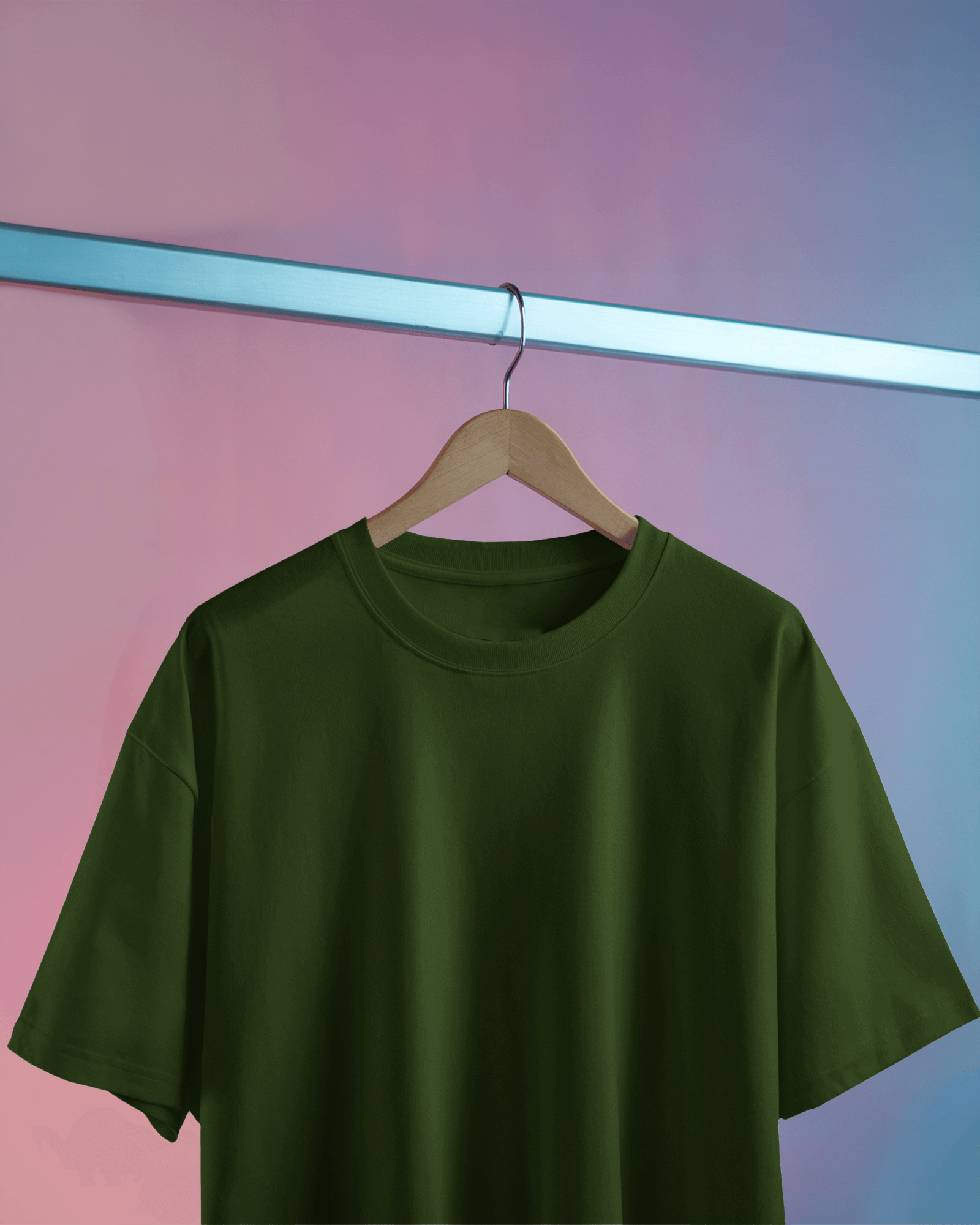 Everyday Wear Plain Olive Green Oversized T-Shirt