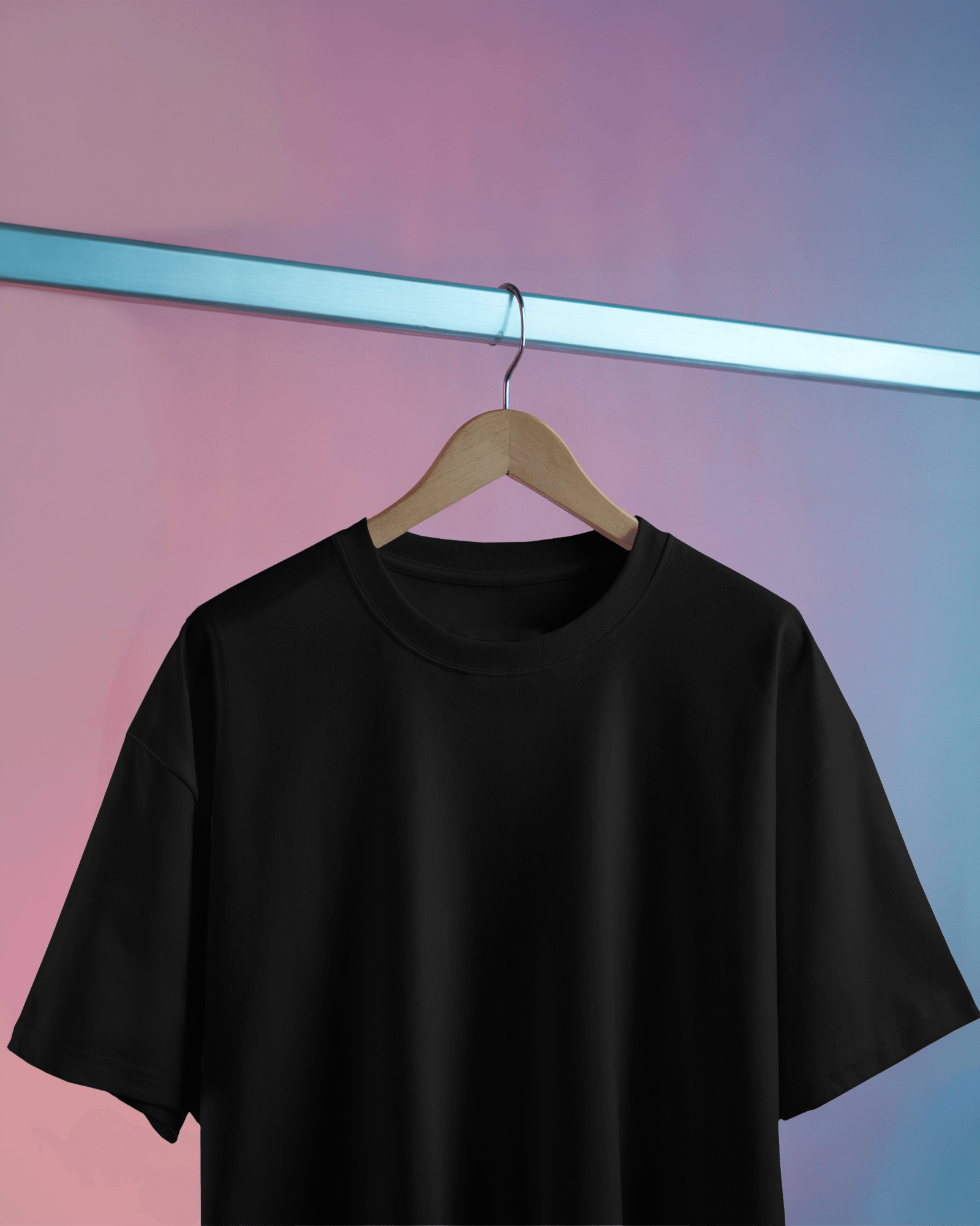 Everyday Wear Plain Black Oversized T-Shirt