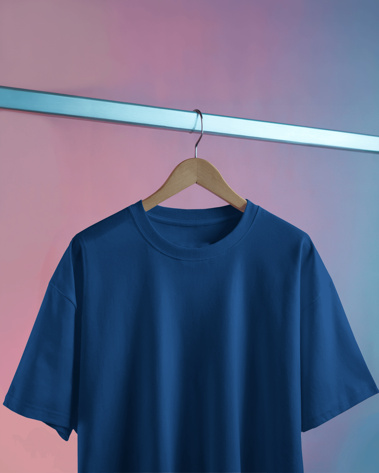 Everyday Wear Plain Blue Oversized T-Shirt